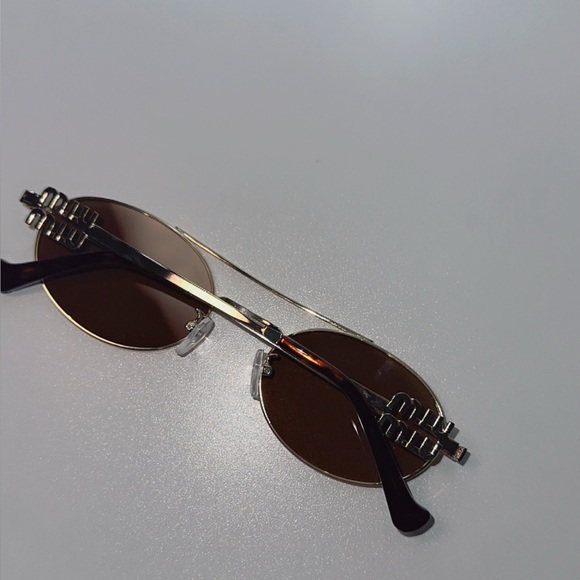 Gold Round Sunglasses main image 4